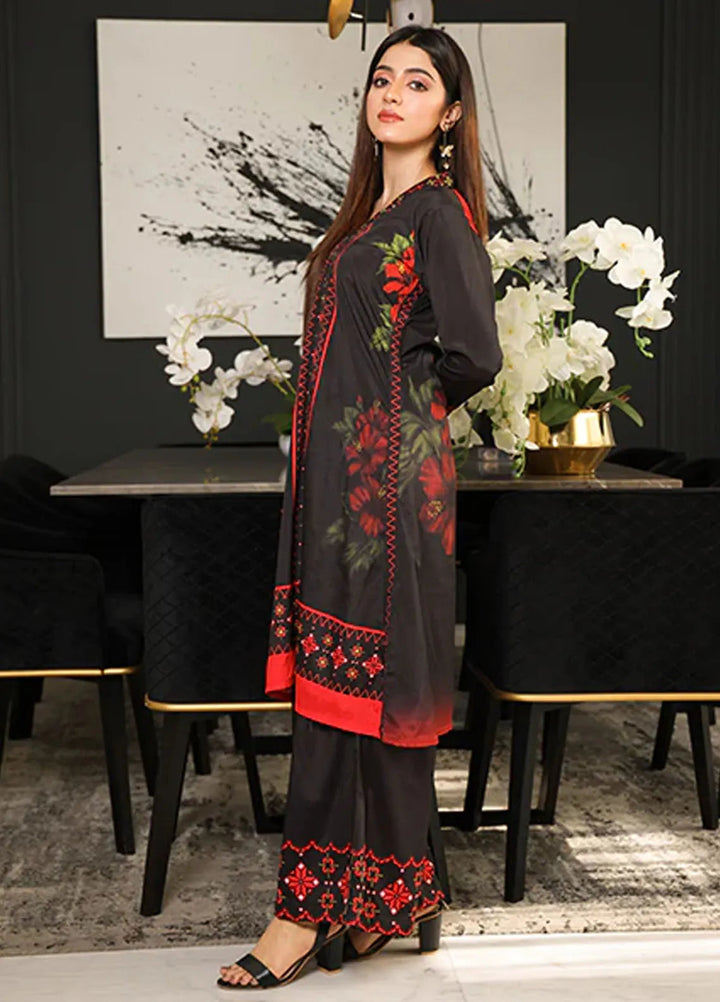 Nazmina Pret Printed Crepe 2 Piece Suit Comets Trail ZA-01