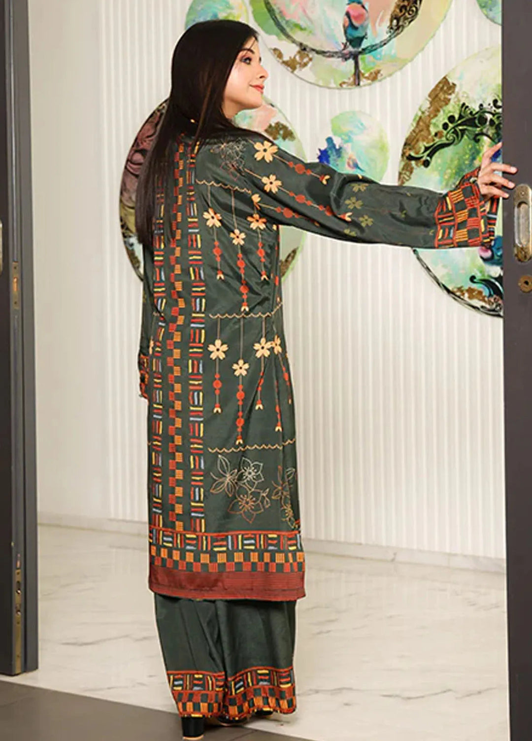 Nazmina Pret Printed Crepe 2 Piece Suit Eclipse Charm ZA-02