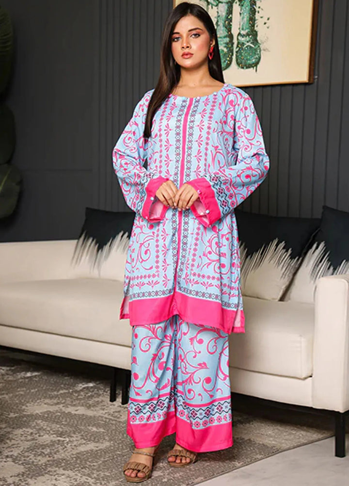 Nazmina Pret Printed Crepe 2 Piece Suit Galaxy Dream ZA-07
