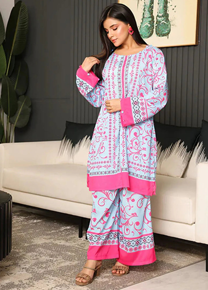 Nazmina Pret Printed Crepe 2 Piece Suit Galaxy Dream ZA-07