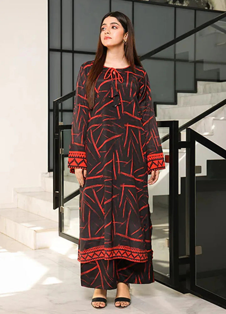 Nazmina Pret Printed Crepe 2 Piece Suit Meteor Glow ZA-06