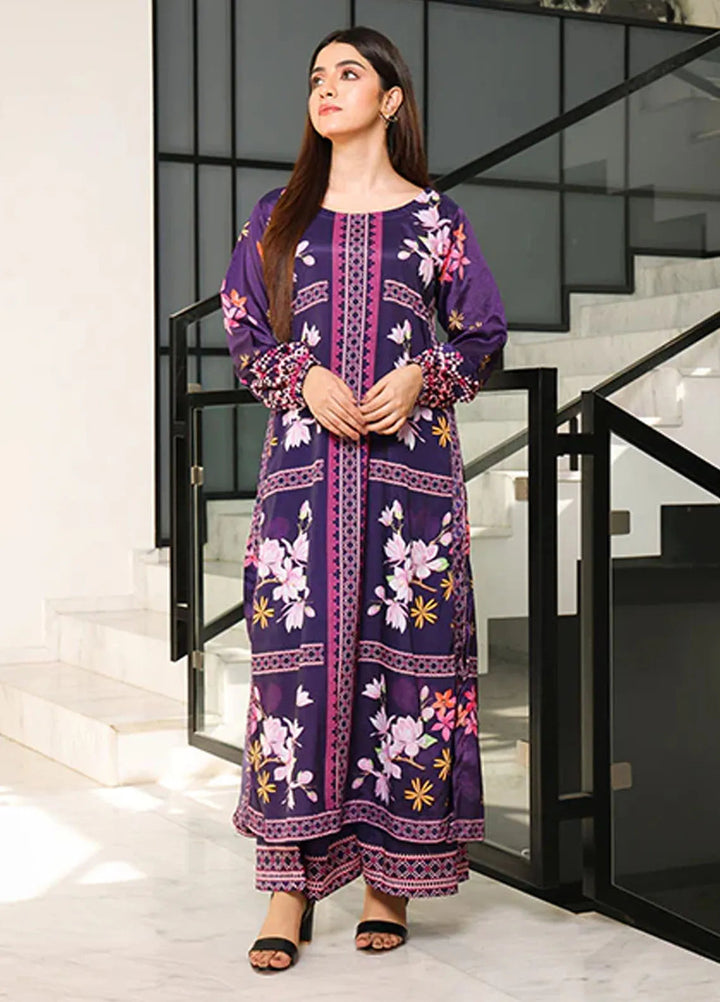 Nazmina Pret Printed Crepe 2 Piece Suit Starry Night ZA-04