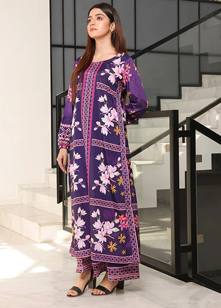 Nazmina Pret Printed Crepe 2 Piece Suit Starry Night ZA-04