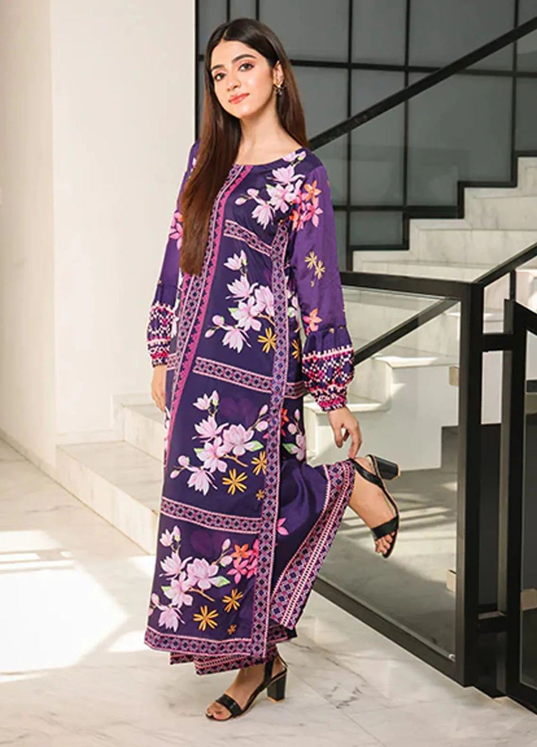 Nazmina Pret Printed Crepe 2 Piece Suit Starry Night ZA-04