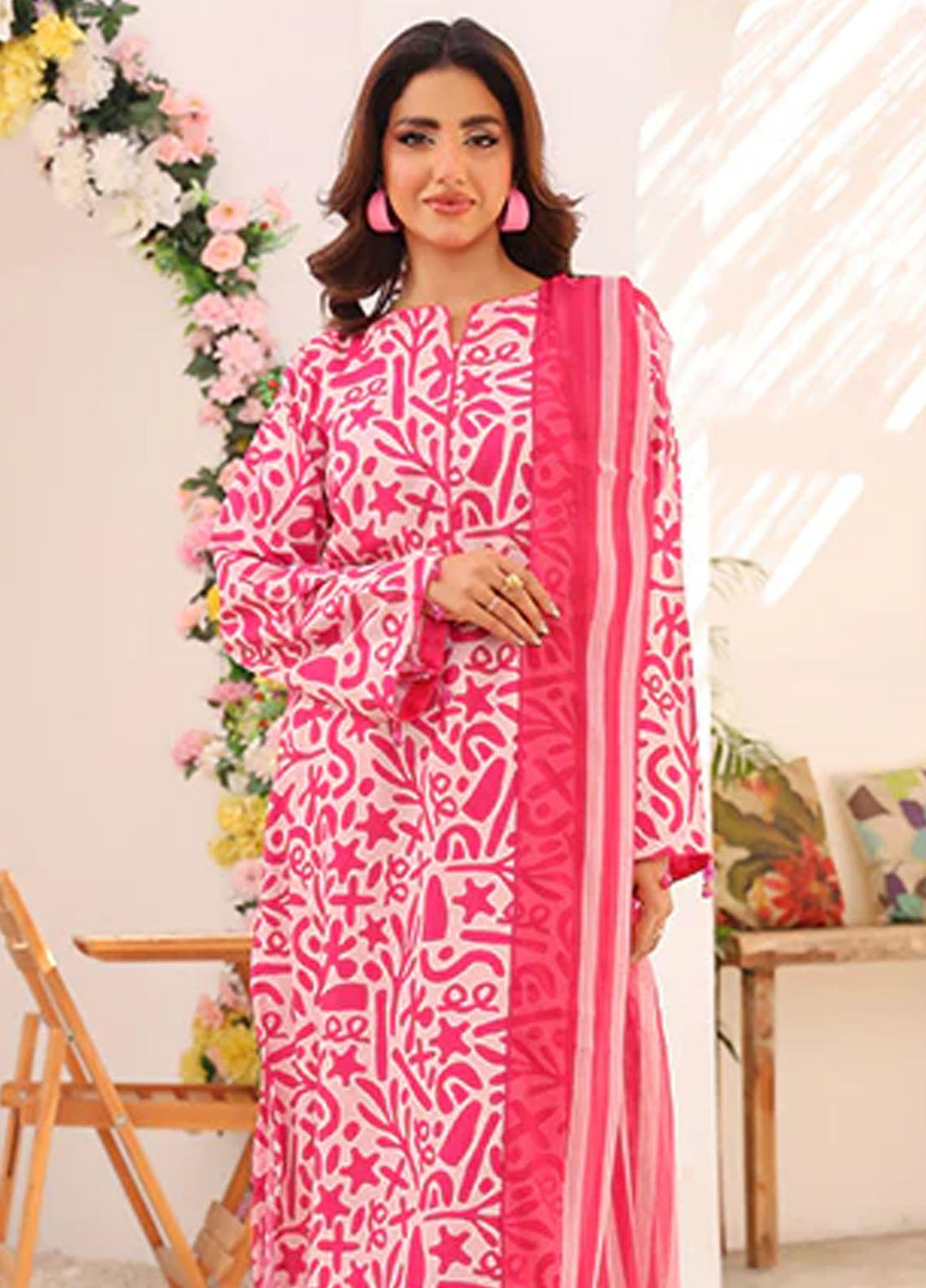 Nazmina Pret Printed Swiss Lawn 3 Piece Suit Astral Reverie