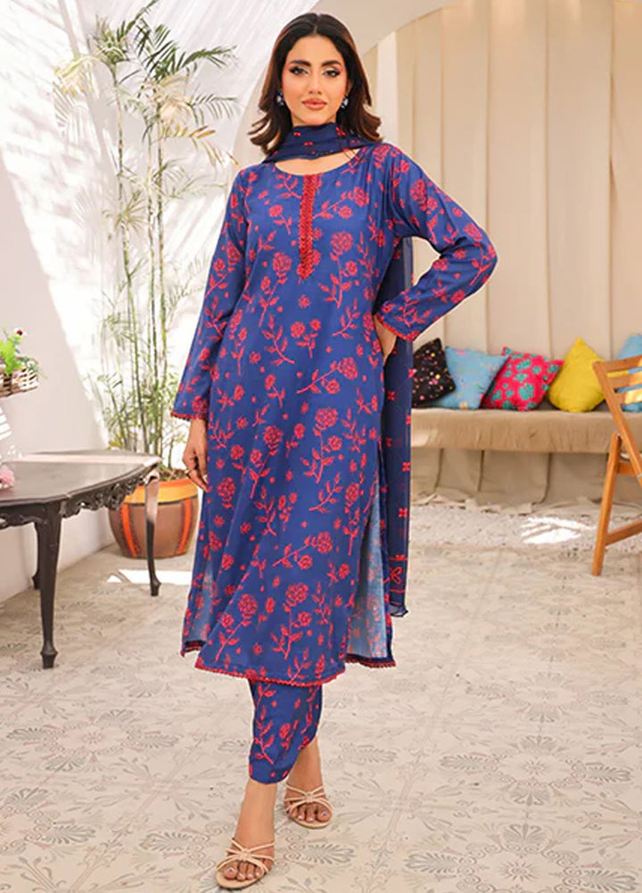 Nazmina Pret Printed Swiss Lawn 3 Piece Suit Brief Horizon