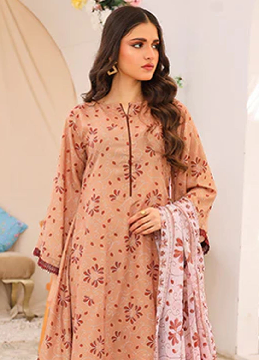 Nazmina Pret Printed Swiss Lawn 3 Piece Suit Passing Glow