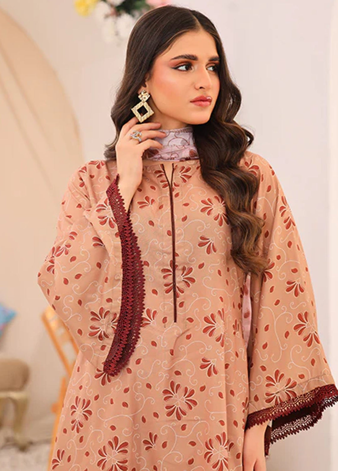 Nazmina Pret Printed Swiss Lawn 3 Piece Suit Passing Glow