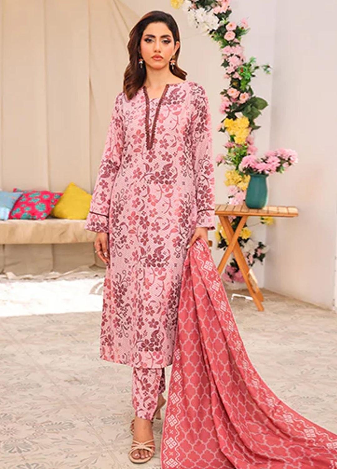 Nazmina Pret Printed Swiss Lawn 3 Piece Suit Serene Splash