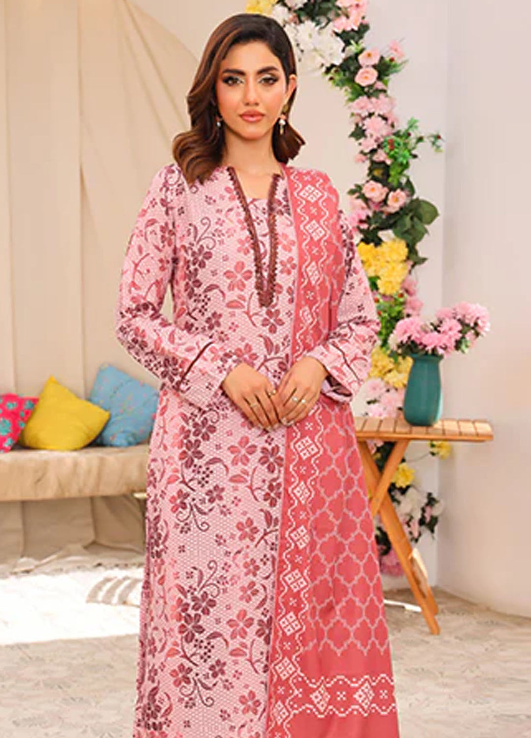 Nazmina Pret Printed Swiss Lawn 3 Piece Suit Serene Splash
