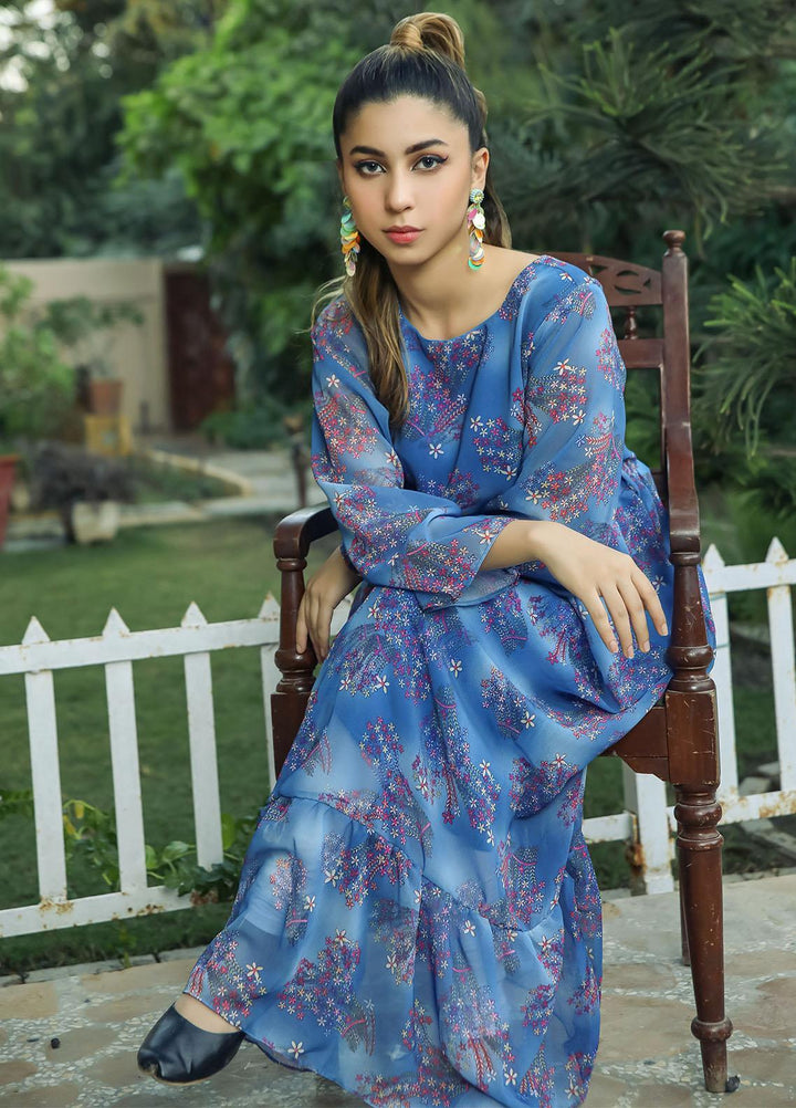 Nazmina Pret Casual Chiffon Shirt NZ22RW FR-539 Happy Blue