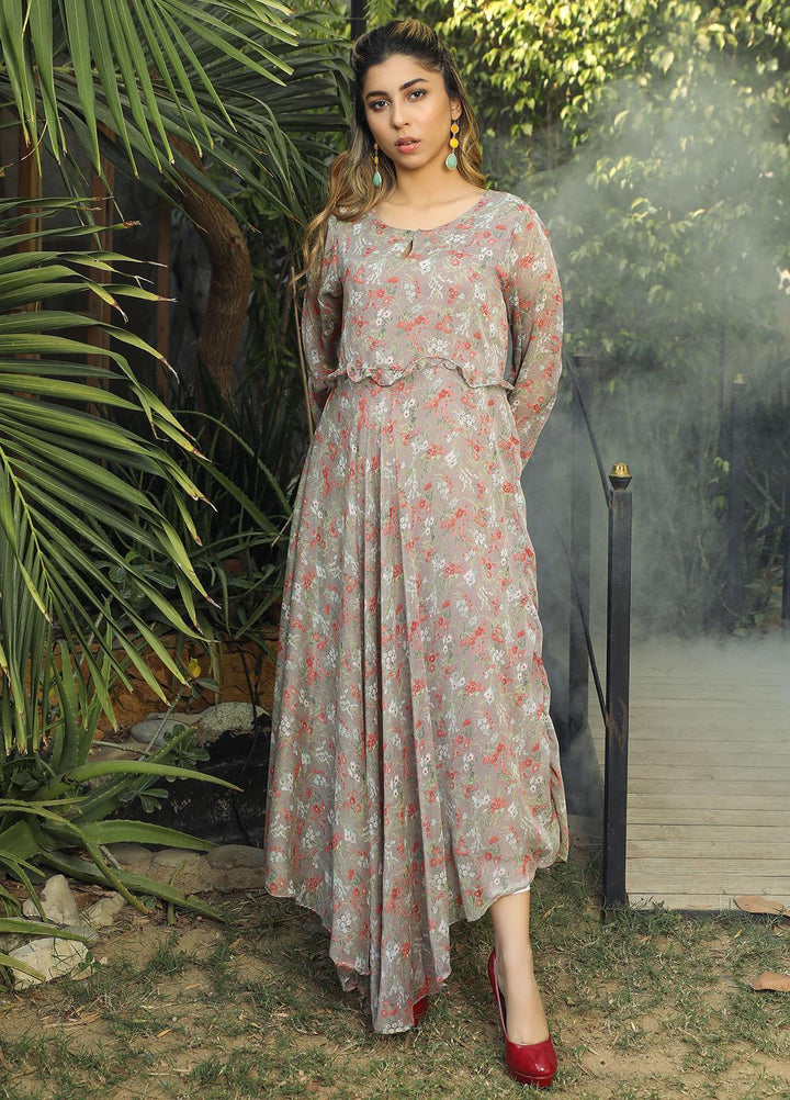 Nazmina Pret Casual Chiffon Shirt NZ22RW FR-543 Cloudy Grey Dress