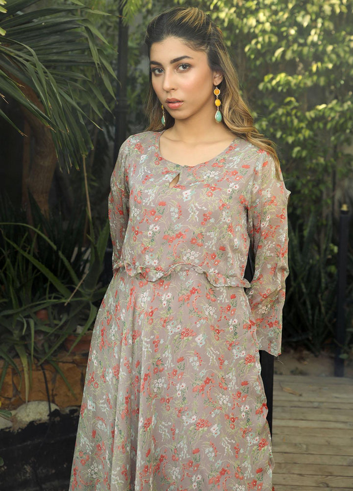 Nazmina Pret Casual Chiffon Shirt NZ22RW FR-543 Cloudy Grey Dress