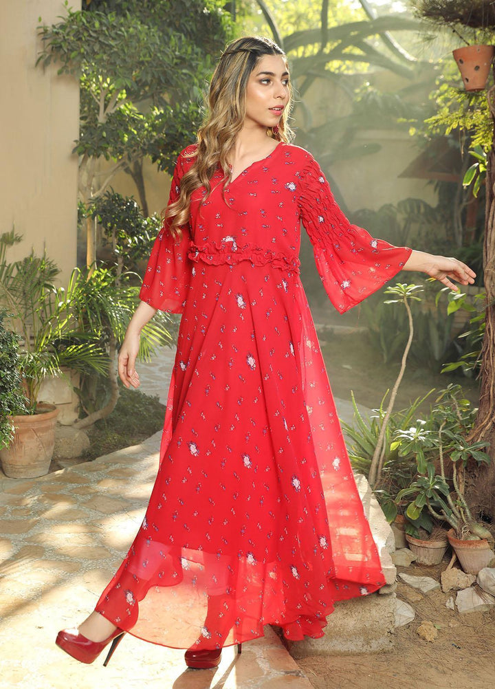 Nazmina Pret Casual Chiffon Shirt NZ22RW FR-545 Gold Florals