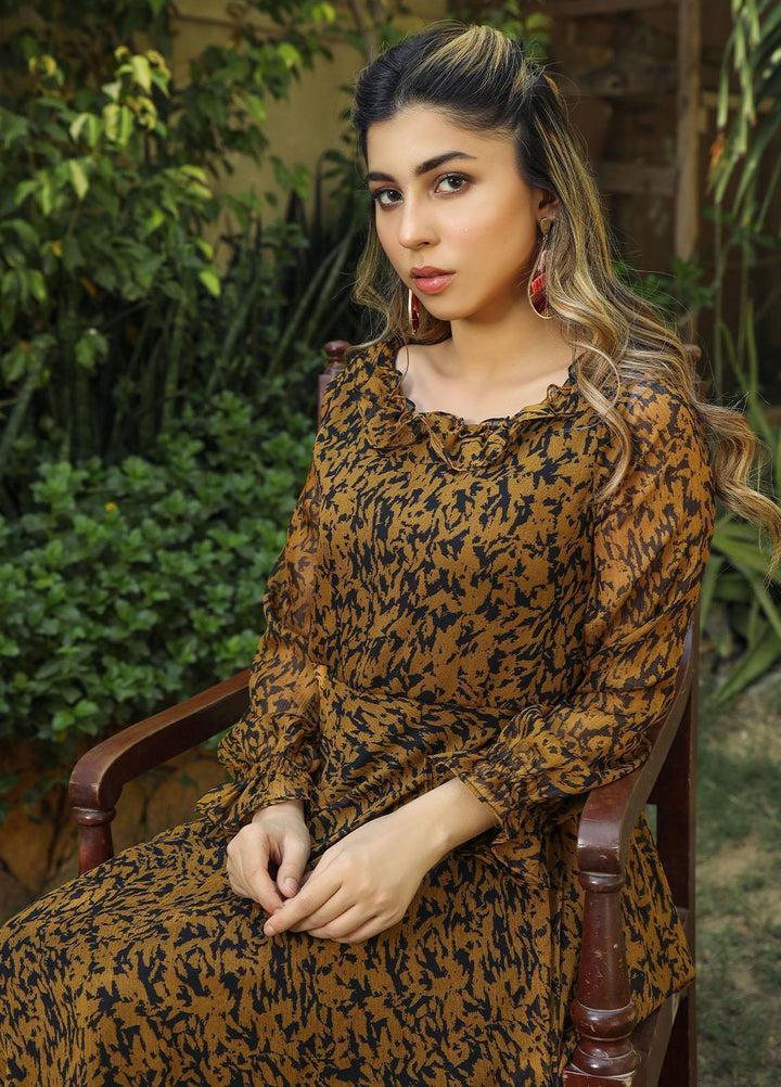 Nazmina Pret Casual Chiffon Shirt NZ22RW FR-553 Black Beetles