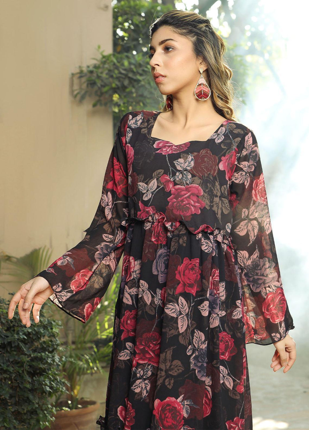 Nazmina Pret Casual Chiffon Shirt NZ22RW FR-563 Rose