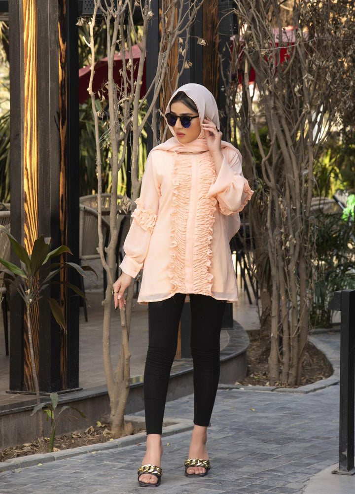Nazmina Pret  Chiffon Top Peachy Dreams AB-75