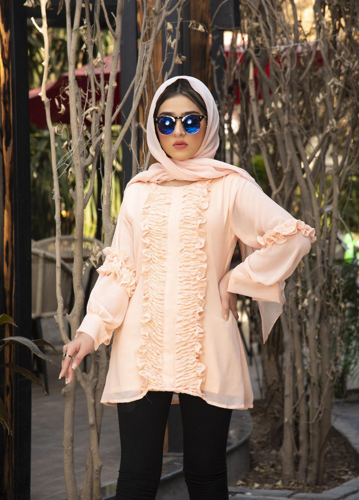 Nazmina Pret  Chiffon Top Peachy Dreams AB-75