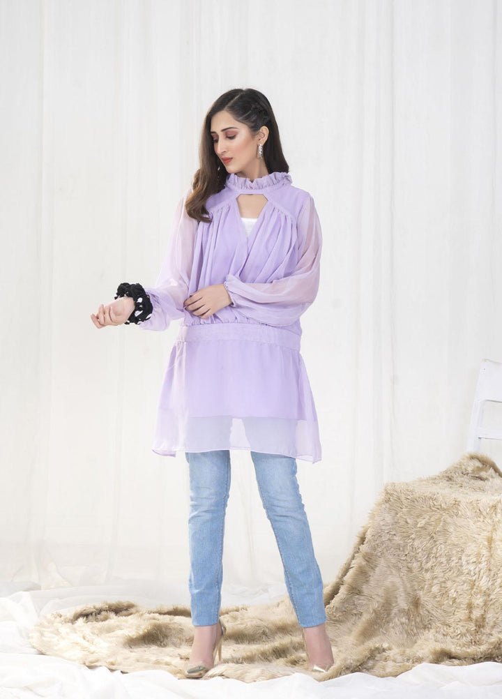 Nazmina Pret Casual Chiffon Top NZ23SSP AB-59 Orchid Dreams
