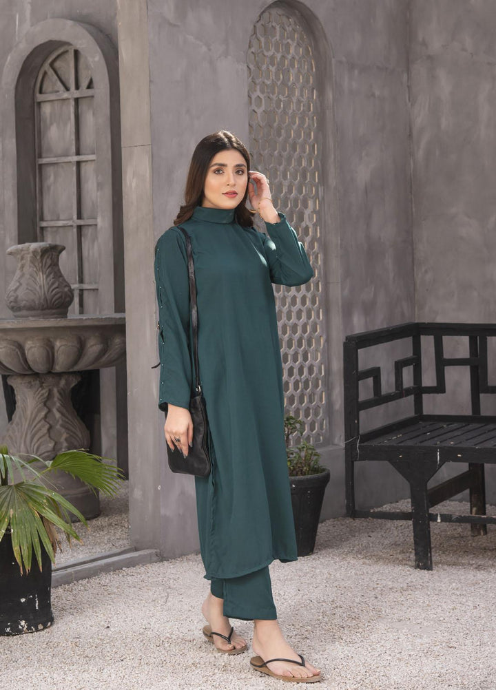 Nazmina Casual Pret  Georgette 2 Piece Dress NZ23SP KP-248 Green Jungle