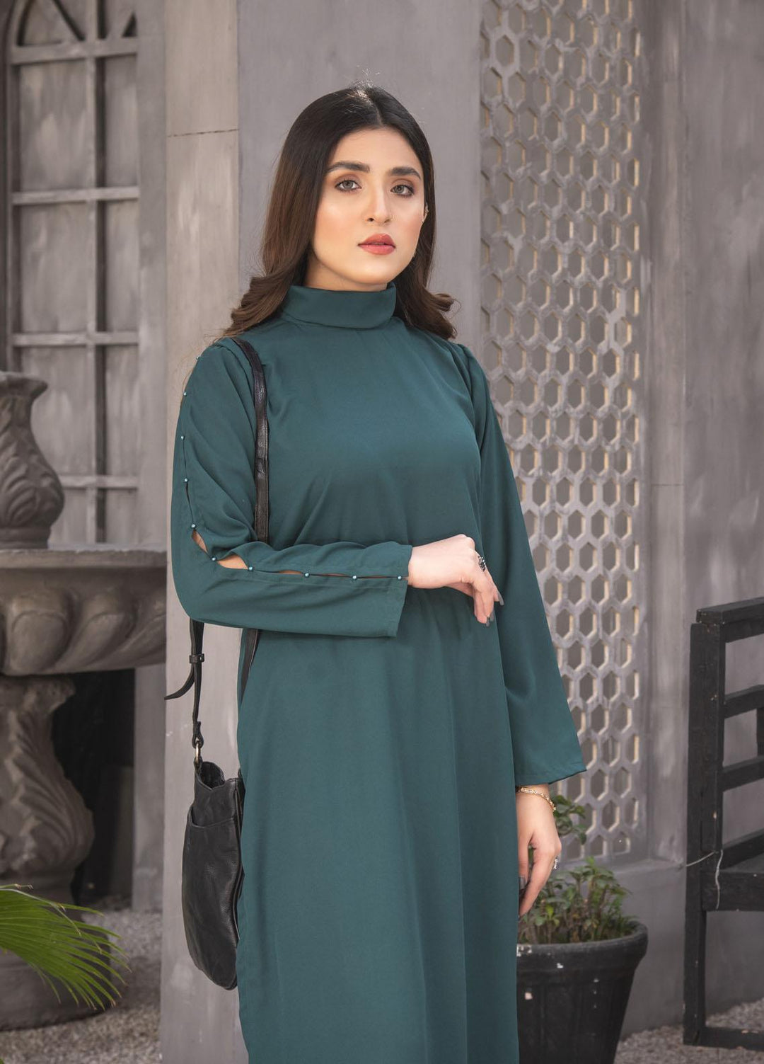 Nazmina Casual Pret  Georgette 2 Piece Dress NZ23SP KP-248 Green Jungle