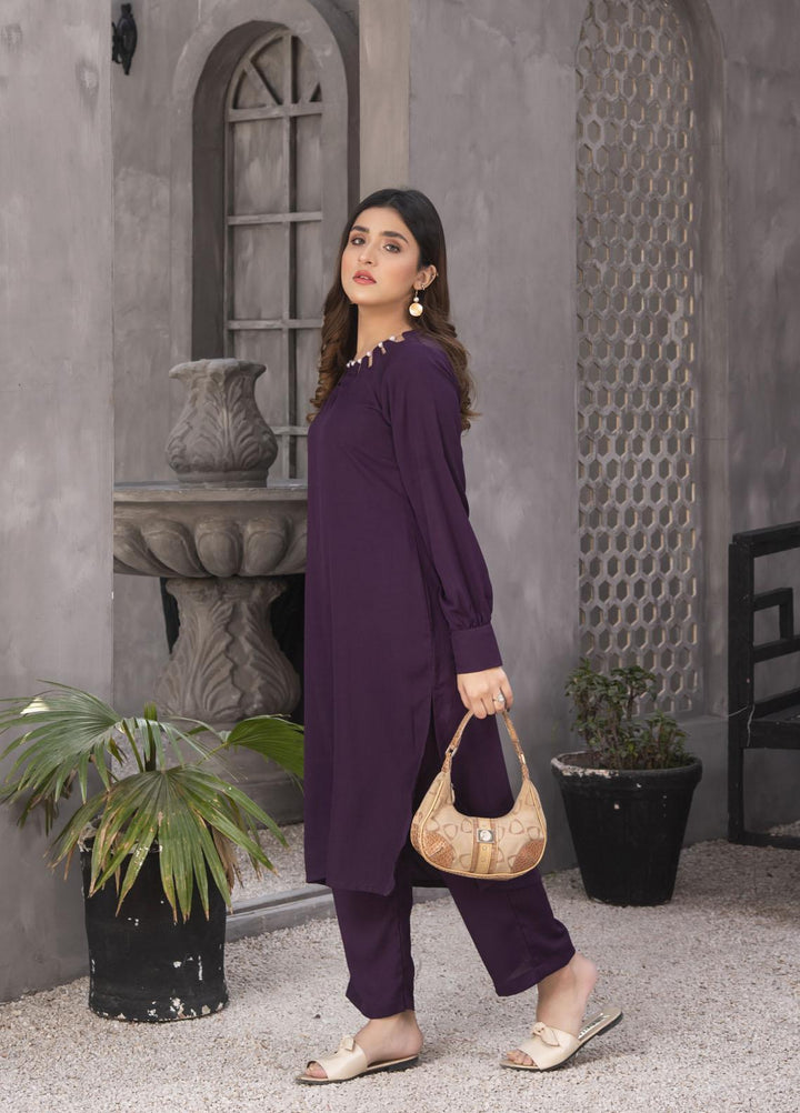 Nazmina Casual Pret  Georgette 2 Piece Dress NZ23SP KP-241 Purple Shark