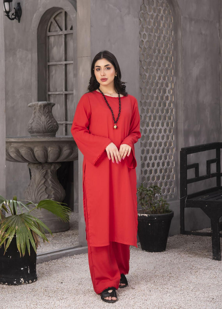 Nazmina Casual Pret  Georgette 2 Piece Dress NZ23SP KP-243 Blood Red