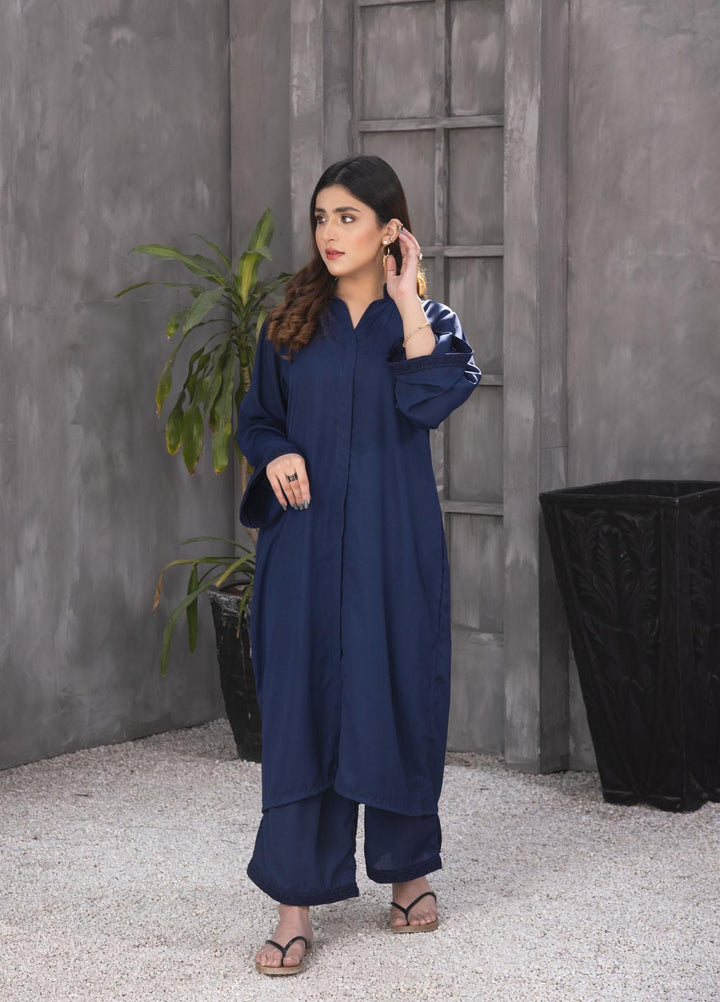 Nazmina Casual Pret  Georgette 2 Piece Dress NZ23SP KP-250 Midnight Blue