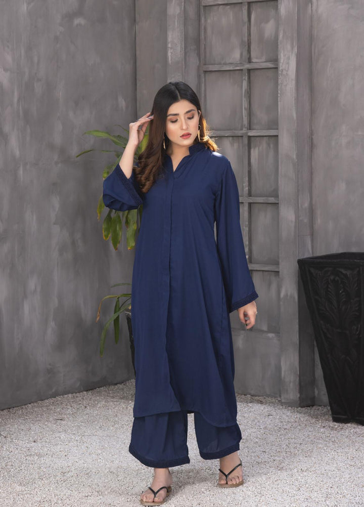 Nazmina Casual Pret  Georgette 2 Piece Dress NZ23SP KP-250 Midnight Blue
