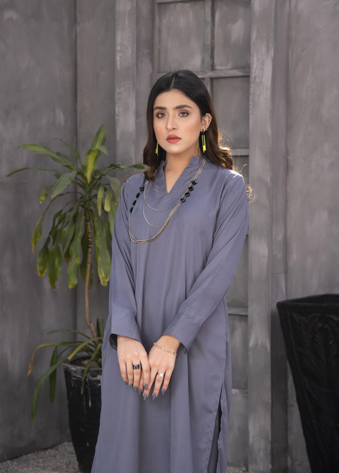 Nazmina Casual Pret  Georgette 2 Piece Dress NZ23SP KP-242 Metal