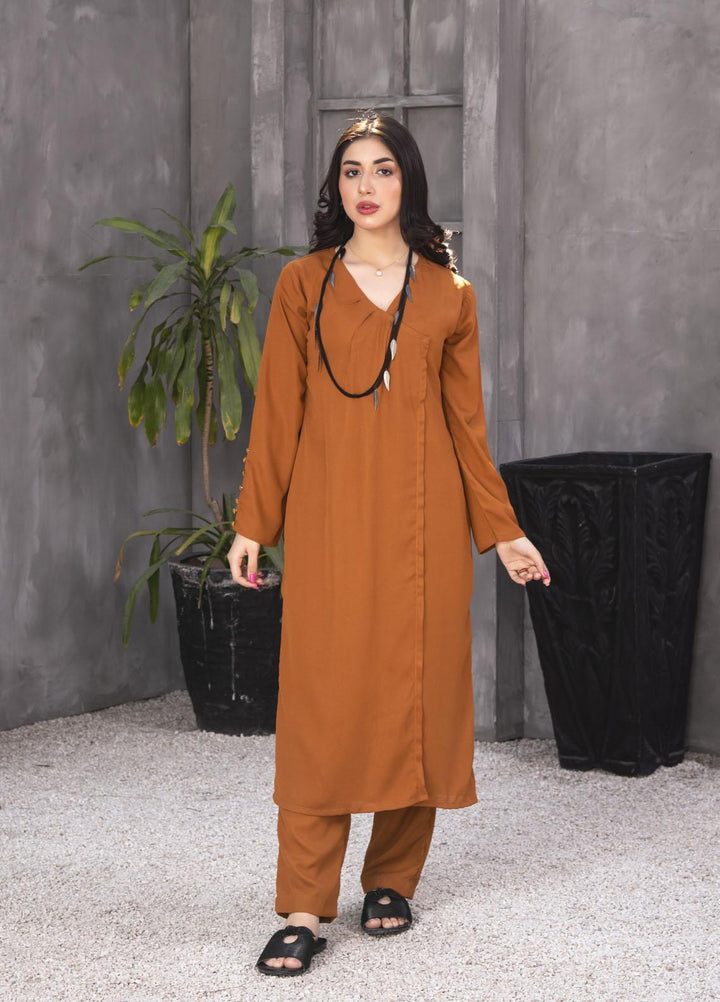 Nazmina Casual Pret  Georgette 2 Piece Dress NZ23SP KP-247 Pecan Dash
