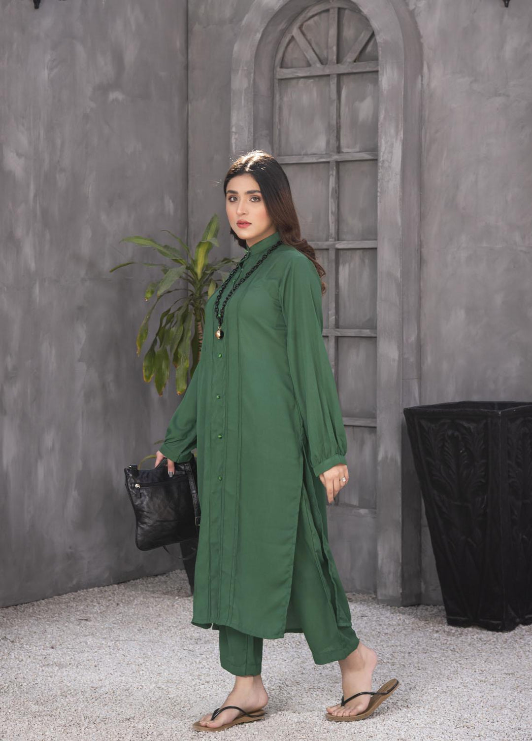 Nazmina Casual Pret  Georgette 2 Piece Dress NZ23SP KP-246 Green Shine