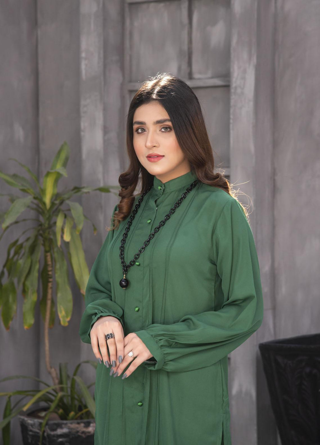 Nazmina Casual Pret  Georgette 2 Piece Dress NZ23SP KP-246 Green Shine