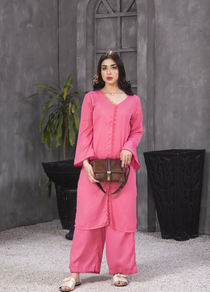 Nazmina Casual Pret  Georgette 2 Piece Dress NZ23SP KP-245 Pink Pops