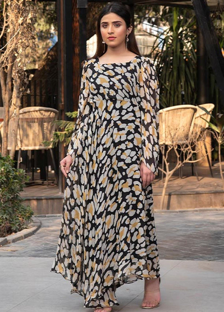 Nazmina Pret  Chiffon Western Dress NZ23TSN BANDHANI PRINT FR-576