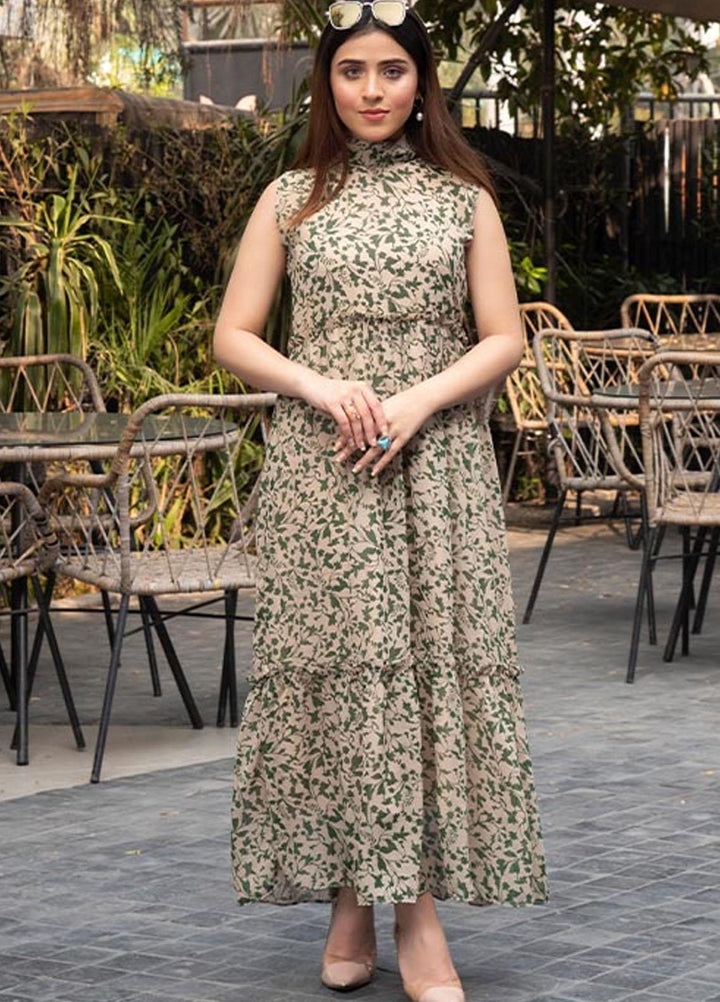 Nazmina Pret  Chiffon Western Dress NZ23TSN VERDANT PETALS FR-584