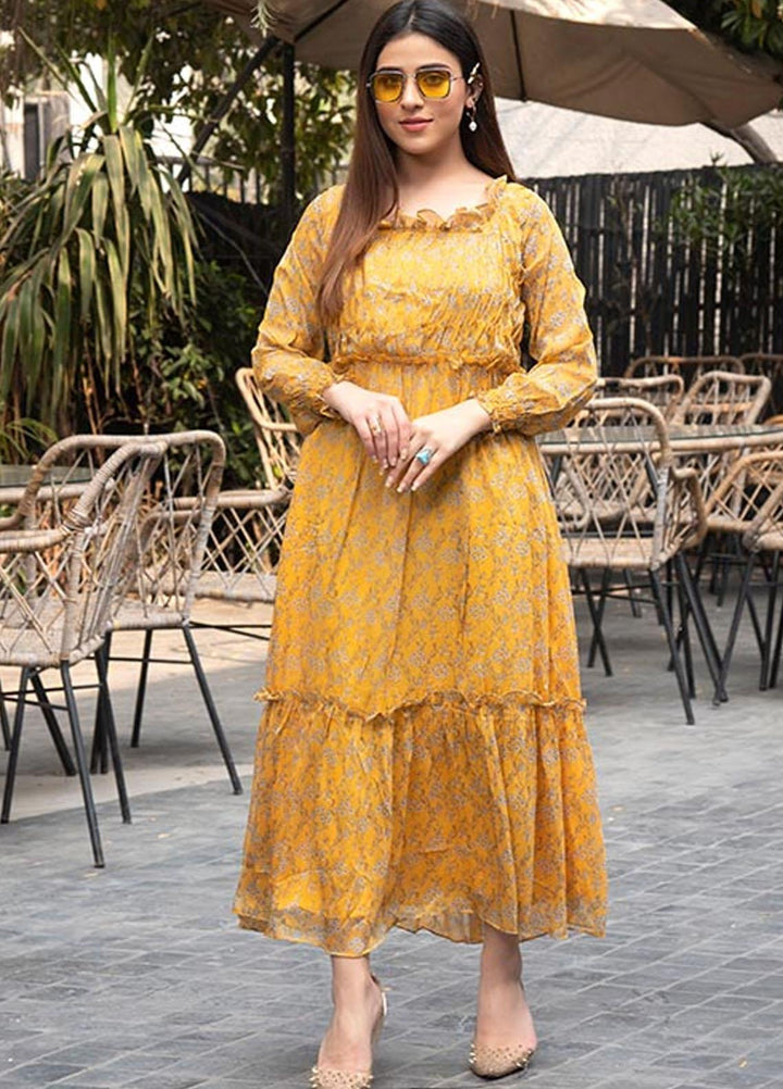 Nazmina Pret  Chiffon Western Dress NZ23TSN RELISH FLORALS FR-580