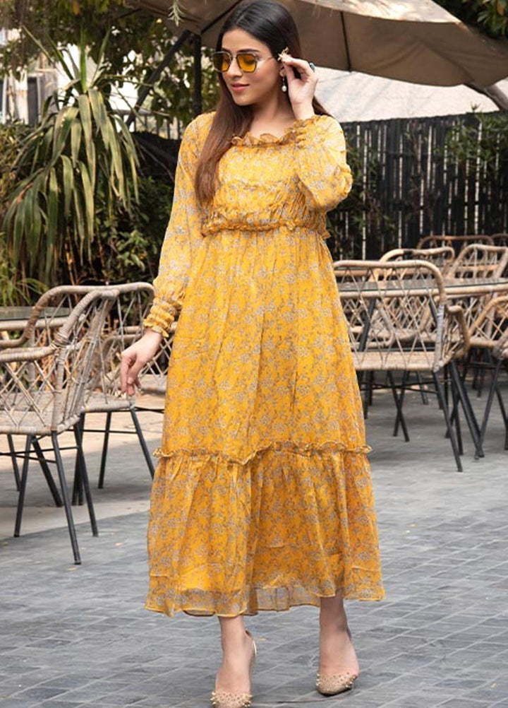 Nazmina Pret  Chiffon Western Dress NZ23TSN RELISH FLORALS FR-580