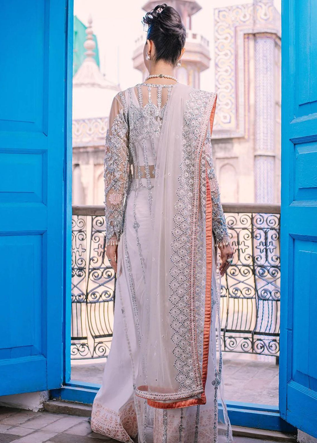 Nazni By Saira Rizwan Embroidered Net Suits Unstitched 3 Piece SR22N SR-01 MALIA - Luxury Collection