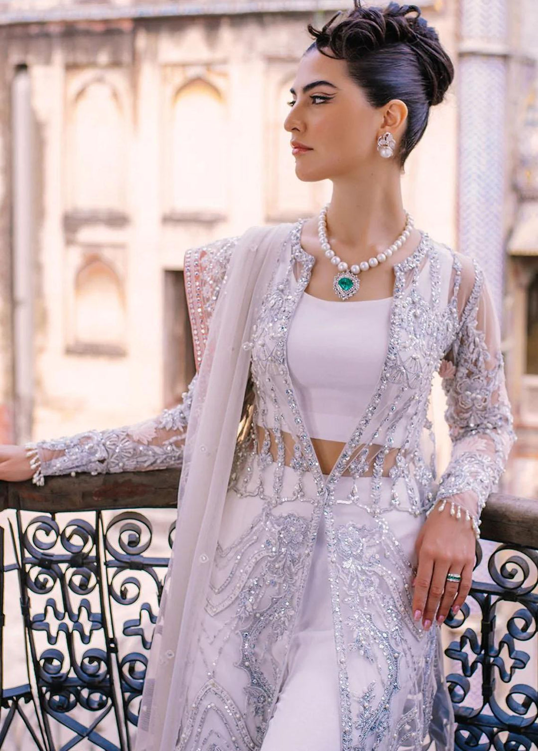 Nazni By Saira Rizwan Embroidered Net Suits Unstitched 3 Piece SR22N SR-01 MALIA - Luxury Collection