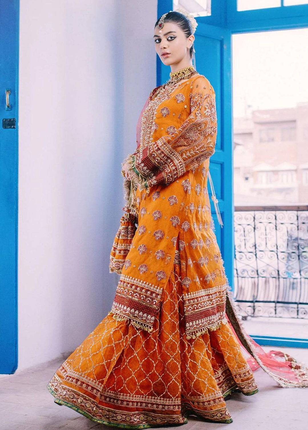 Nazni By Saira Rizwan Embroidered Organza Suits Unstitched 3 Piece SR22N SR-03 SAHAR - Luxury Collection