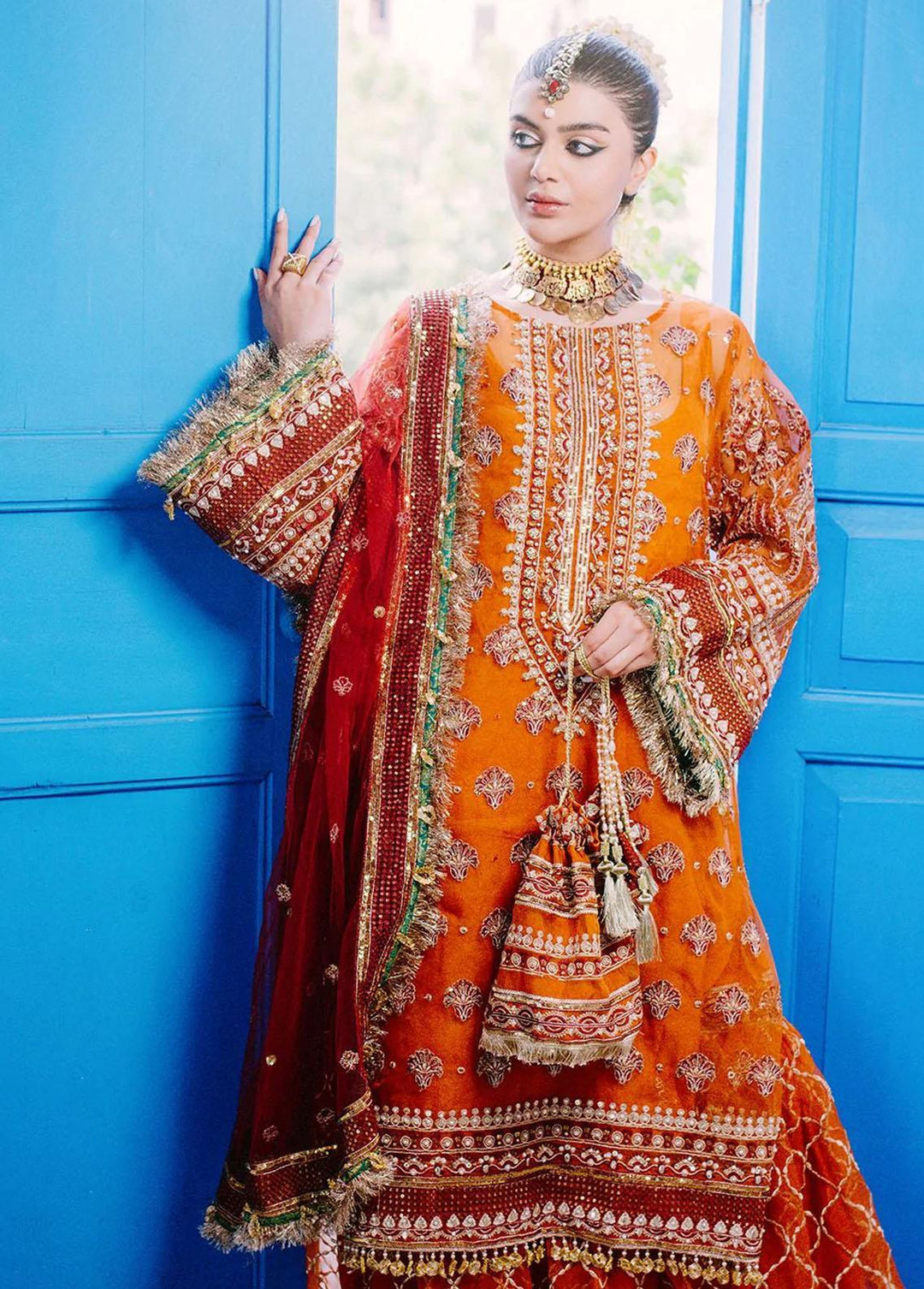 Nazni By Saira Rizwan Embroidered Organza Suits Unstitched 3 Piece SR22N SR-03 SAHAR - Luxury Collection