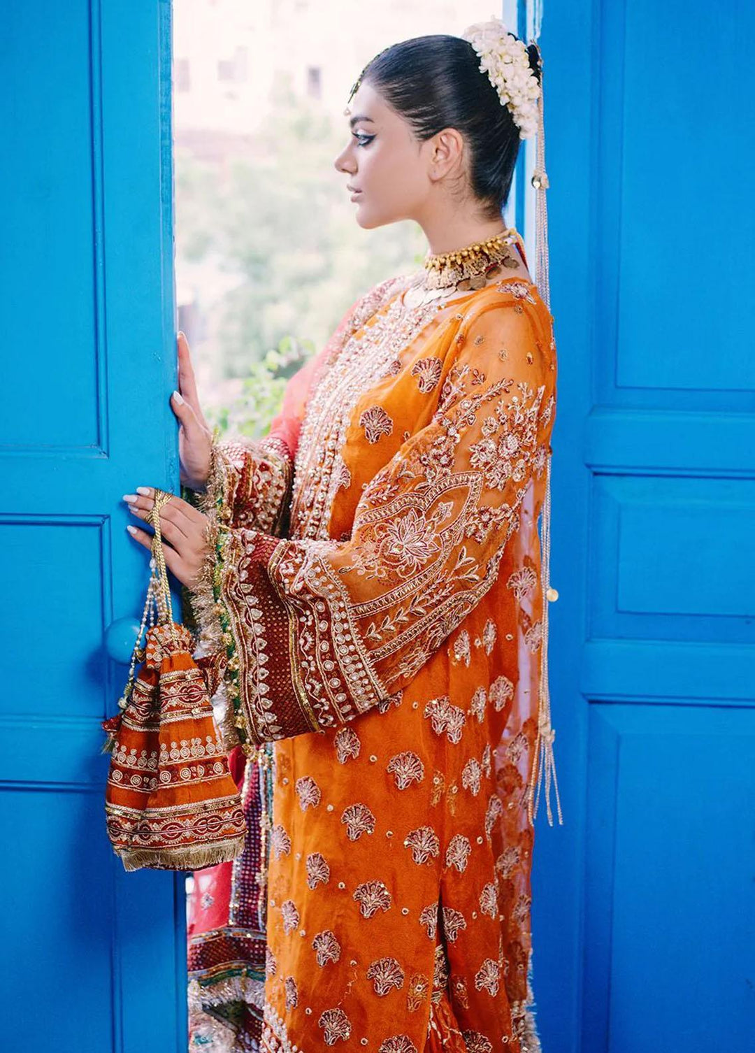 Nazni By Saira Rizwan Embroidered Organza Suits Unstitched 3 Piece SR22N SR-03 SAHAR - Luxury Collection