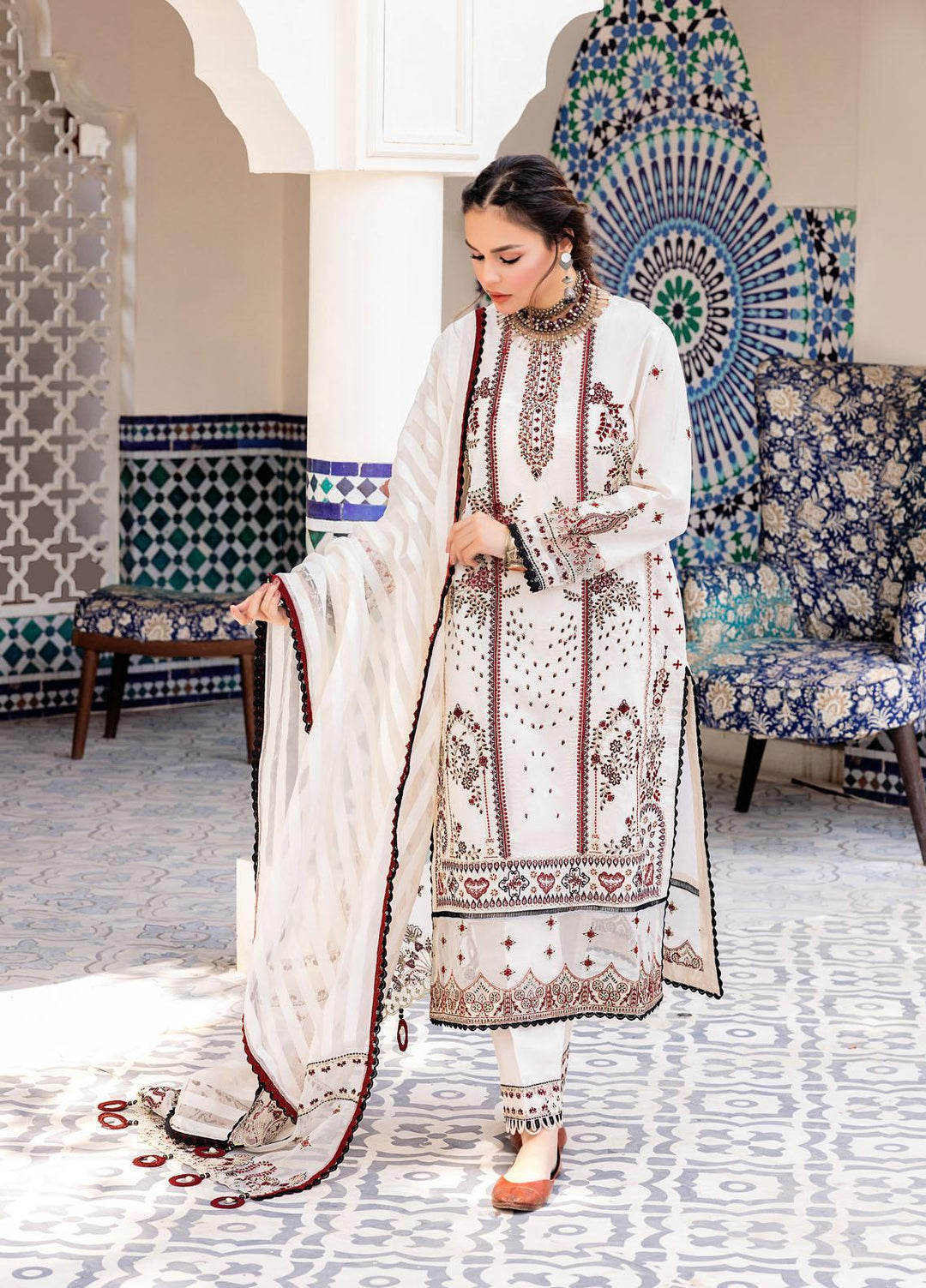 Neelos Embroidered Lawn Suits Unstitched 3 Piece NL22EL NAZAKAT - Summer Collection