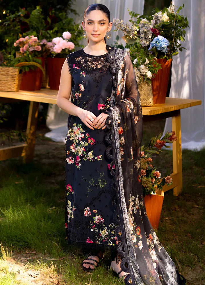 Neeshay Embroidered Lawn Suit Unstitched 3 Piece NSH24P Noir - Summer Collection
