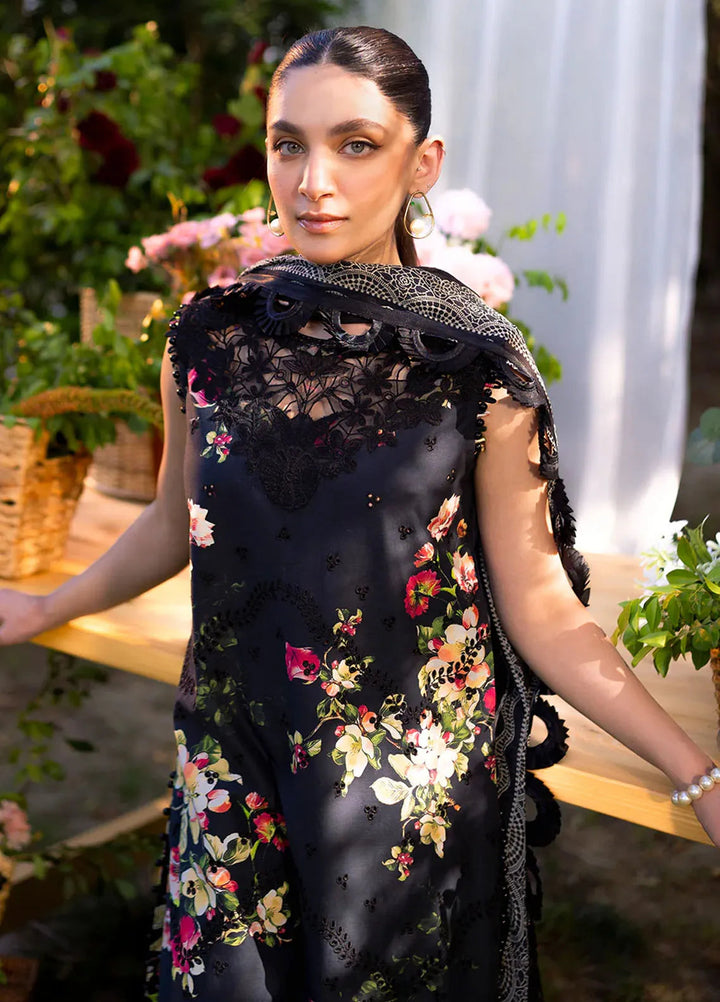 Neeshay Embroidered Lawn Suit Unstitched 3 Piece NSH24P Noir - Summer Collection