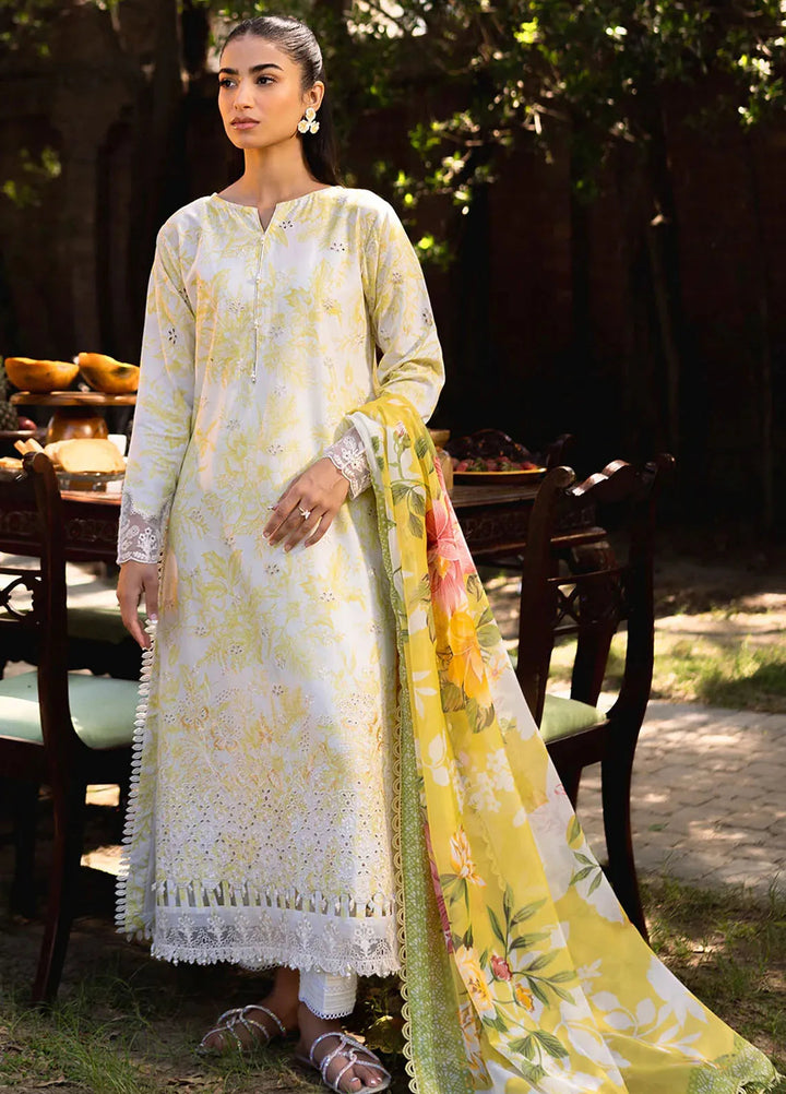 Neeshay Embroidered Lawn Suit Unstitched 3 Piece NSH24P Olivine - Summer Collection