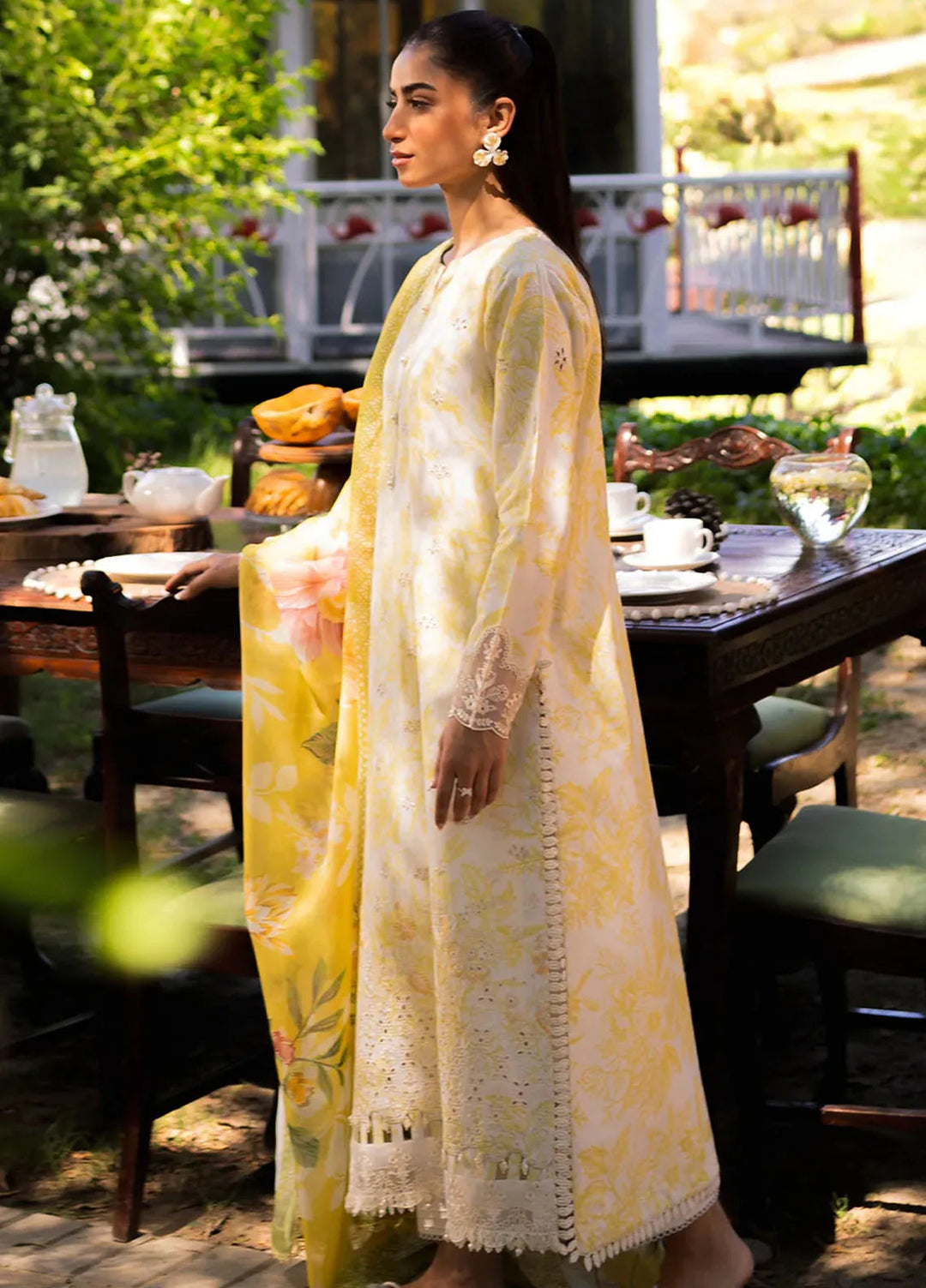 Neeshay Embroidered Lawn Suit Unstitched 3 Piece NSH24P Olivine - Summer Collection