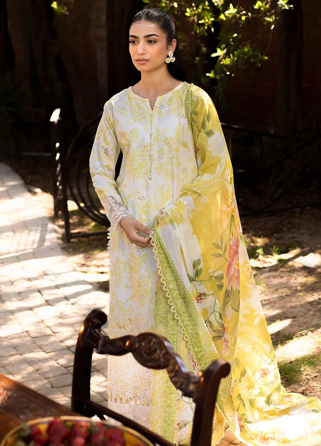 Neeshay Embroidered Lawn Suit Unstitched 3 Piece NSH24P Olivine - Summer Collection