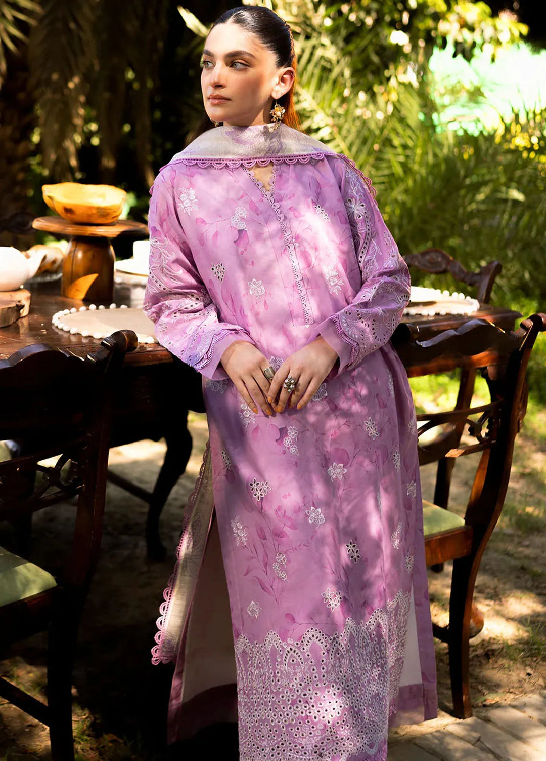 Neeshay Embroidered Lawn Suit Unstitched 3 Piece NSH24P Petal - Summer Collection